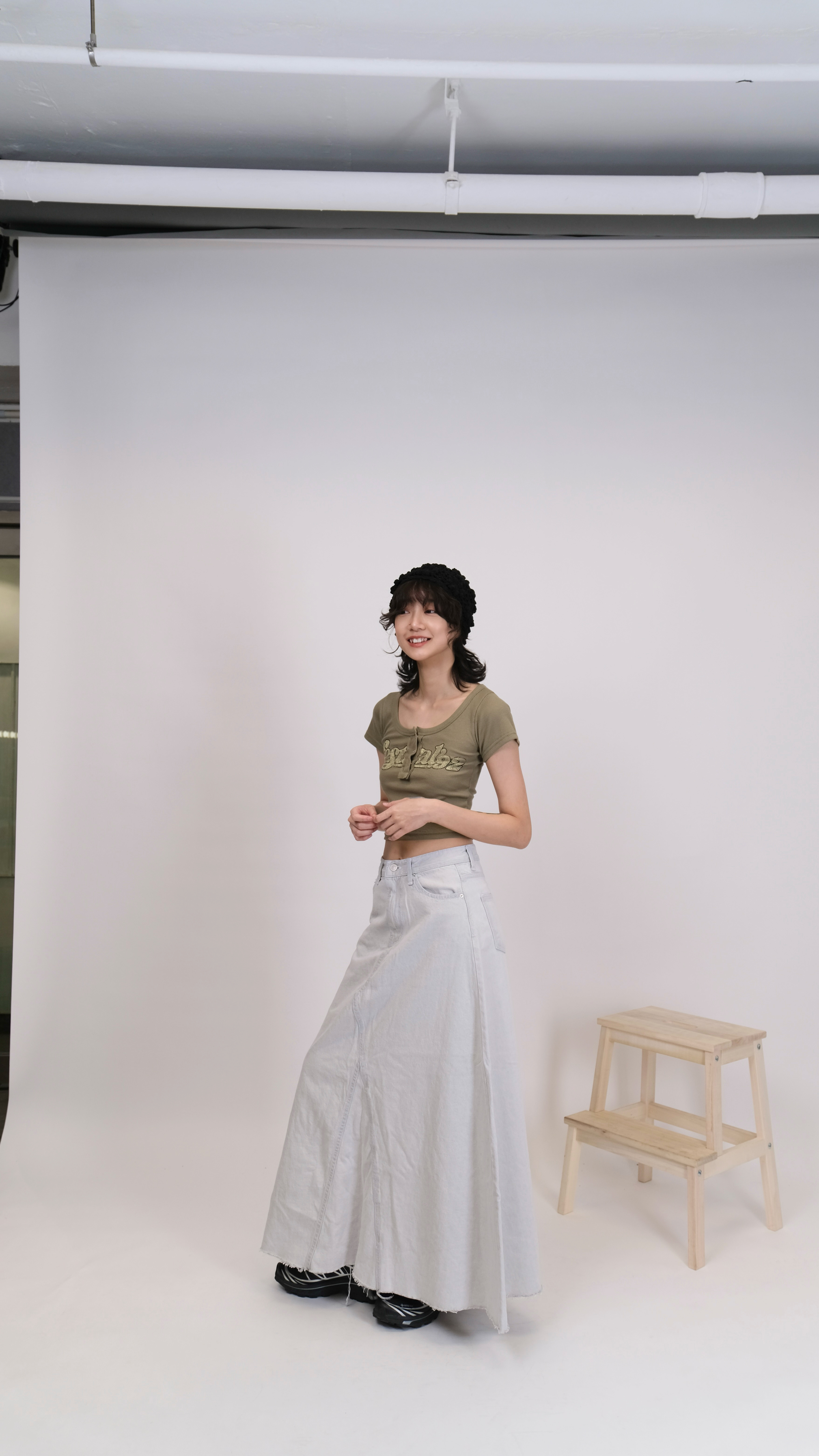 淺灰軟牛仔A CUT SK