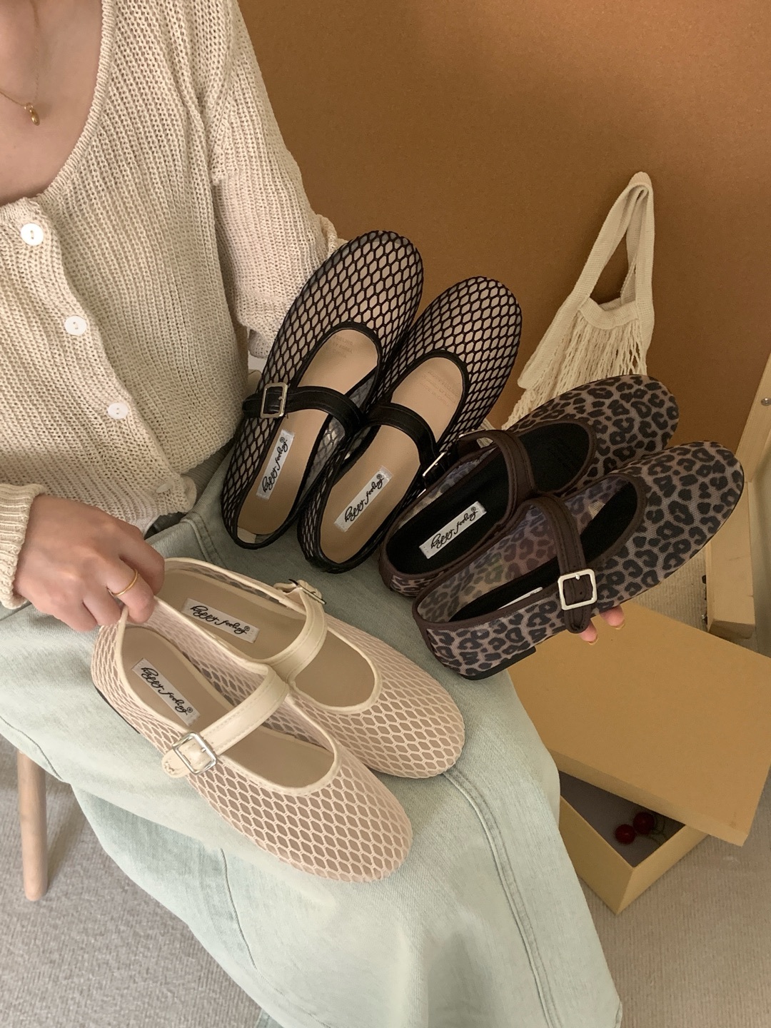 唯美網狀瑪莉珍單鞋