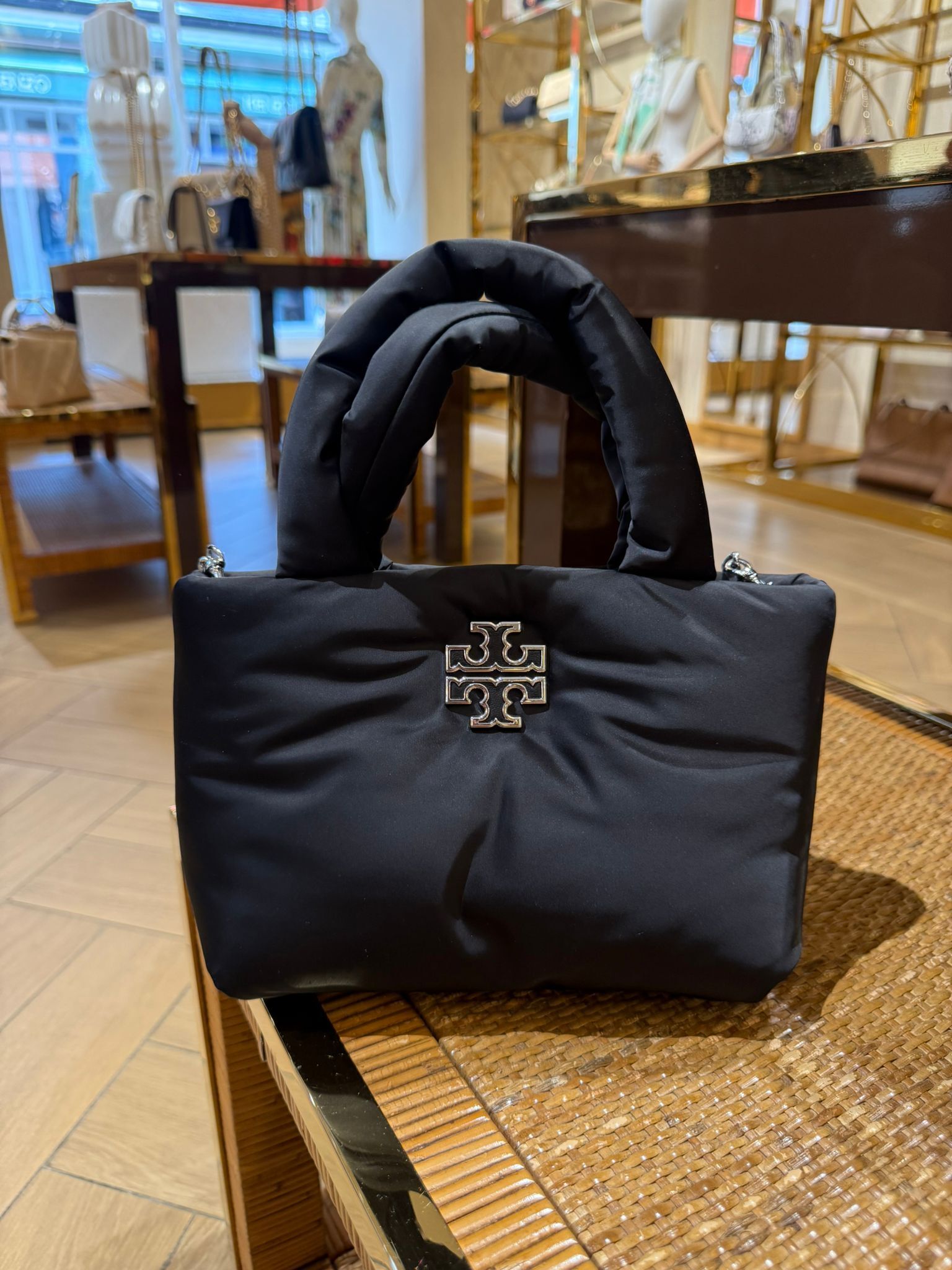 Tory Burch Britten Puffy Mini Tote Black