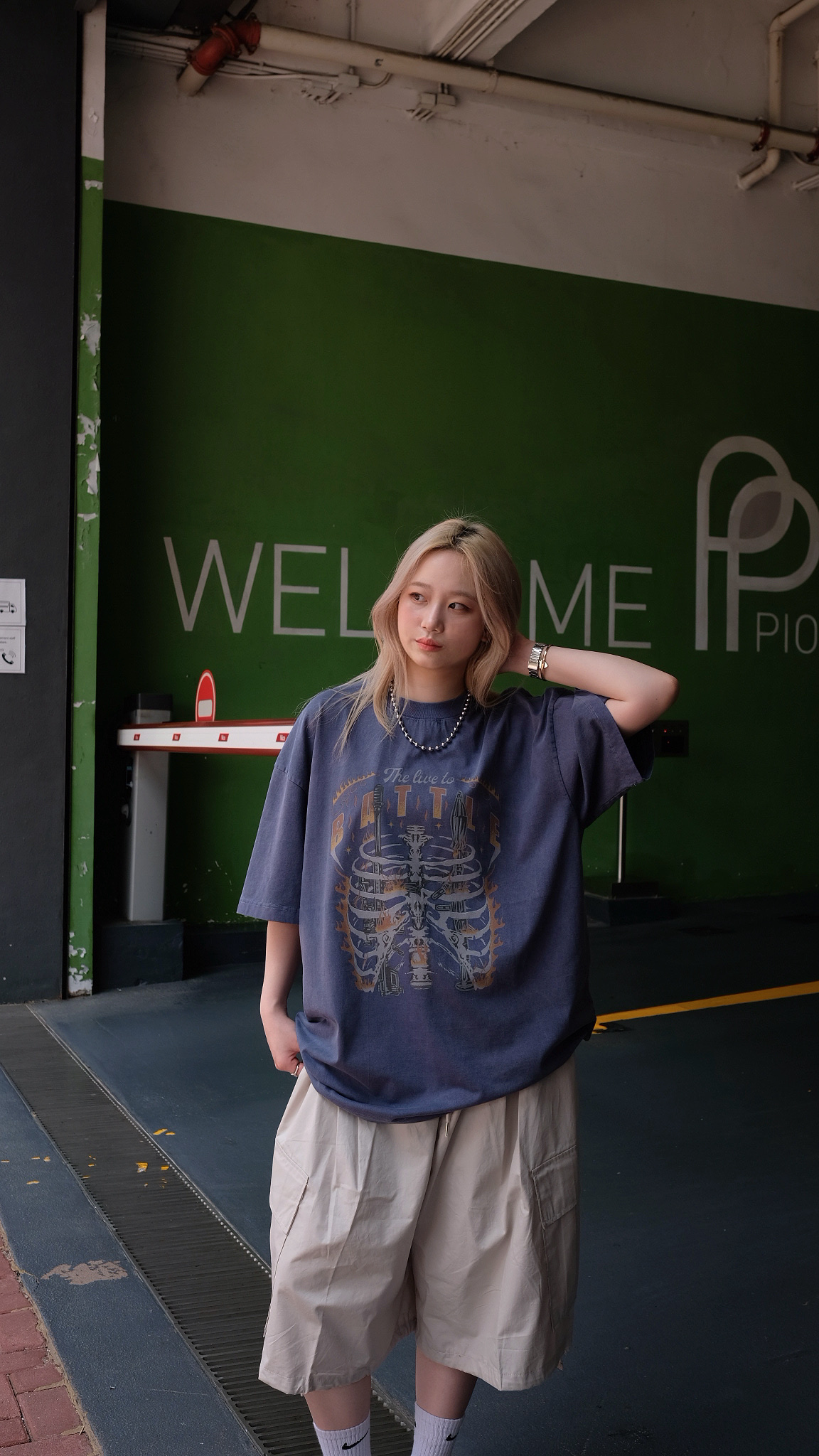 SPT0055 側束繩闊工裝七分褲