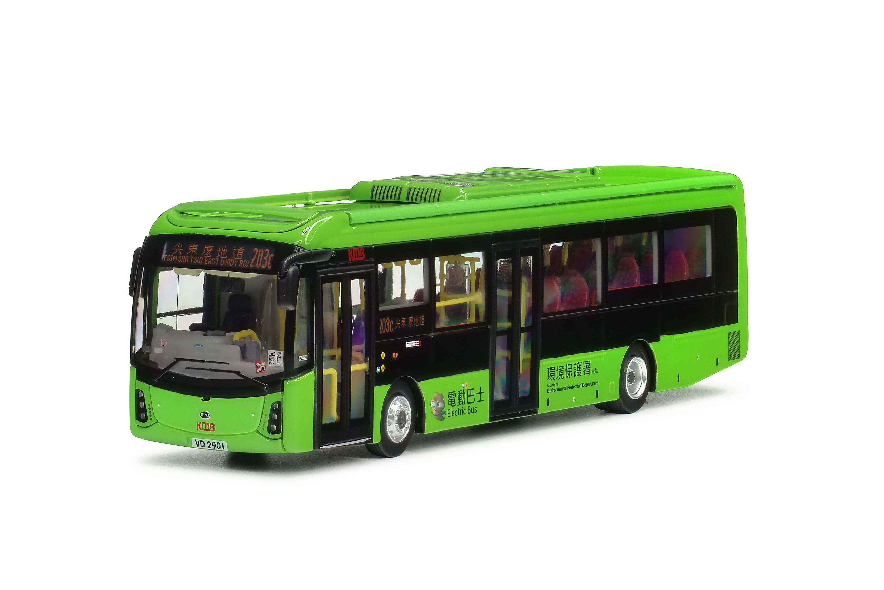 KMB2025007 1:76 九巴比亞迪K9R順豐電動巴士12米 (203C)