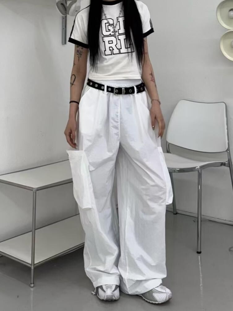 淨色工裝鬆身褲 Seeot-044P