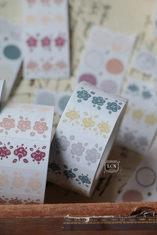 吉 LCN．春季小花 標籤機貼紙膠帶 共2色 <整捲/2款綜合分裝>