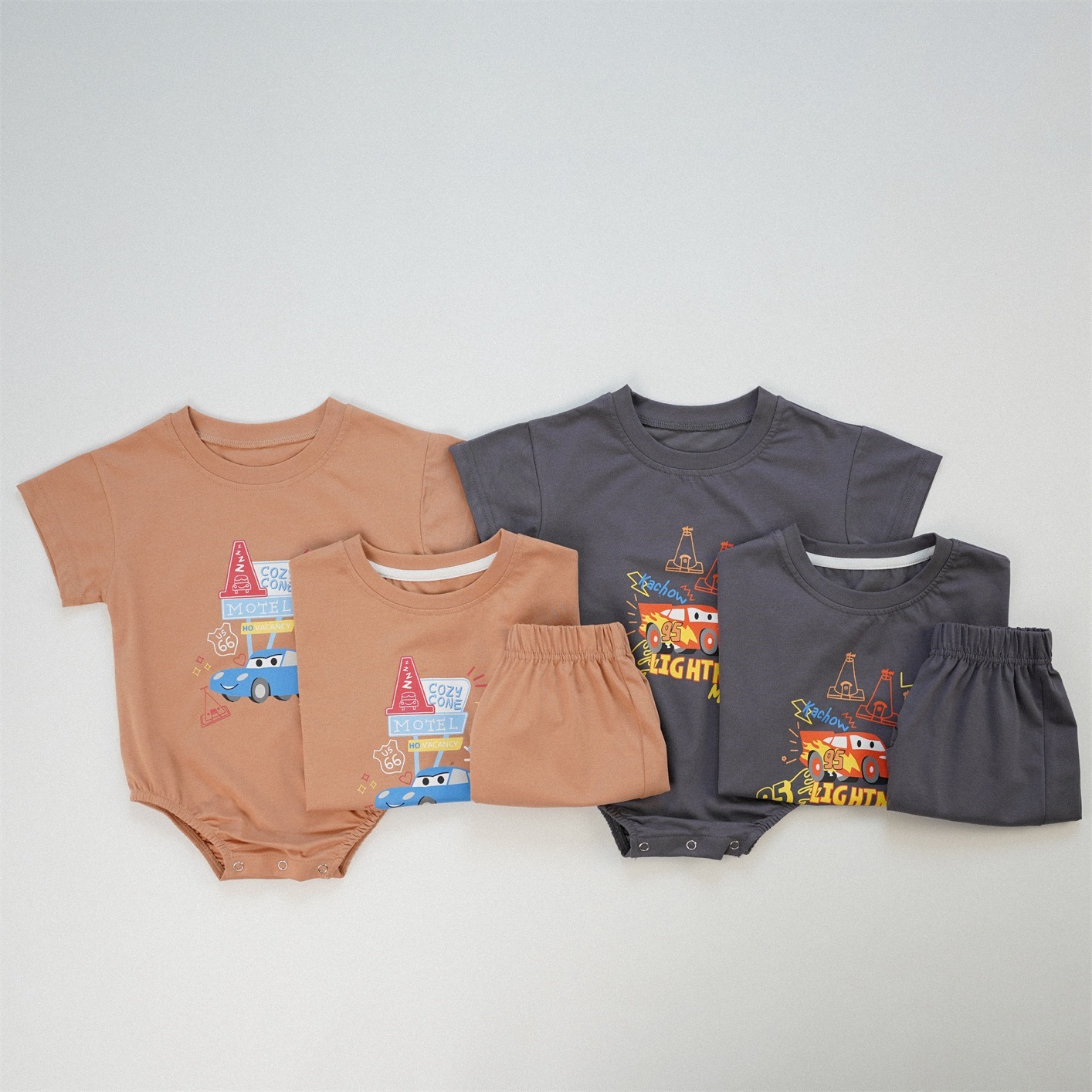 Mc Queen短袖套裝/包屁衣