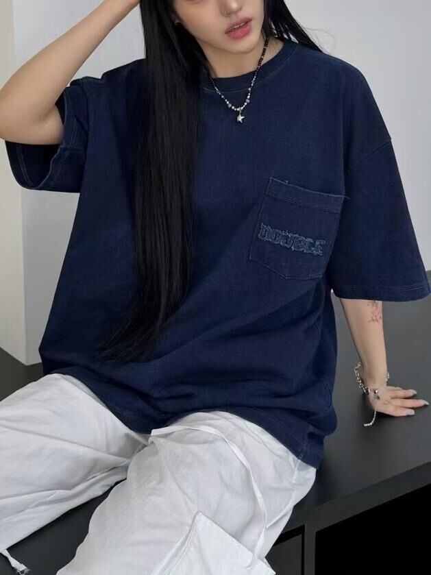 洗水數字袋口短袖Tee Seeot-056T