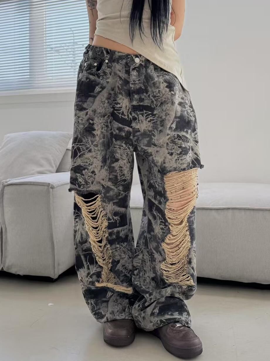 樹葉圖案鬆身褲 Seeot-057P