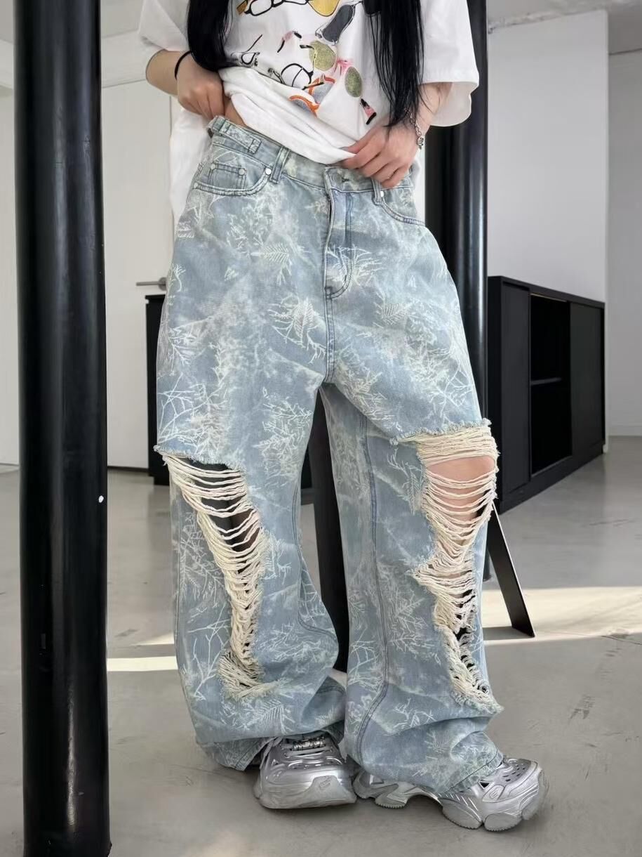 樹葉圖案鬆身褲 Seeot-057P