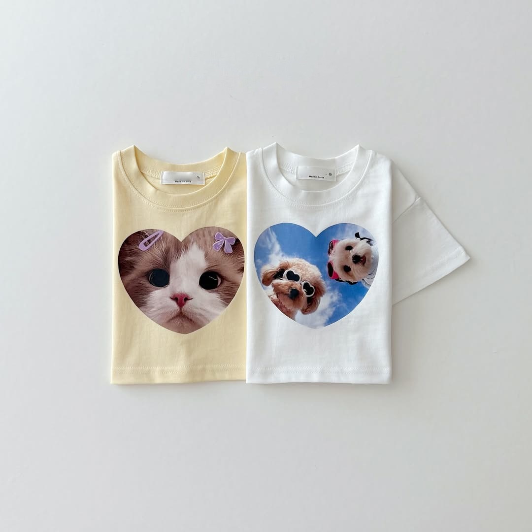 心心可愛狗狗短Tee
