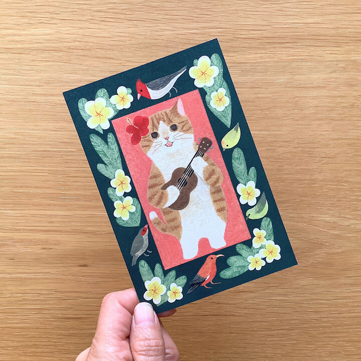 吉他貓 貓咪繪本明信片｜日本 4legs