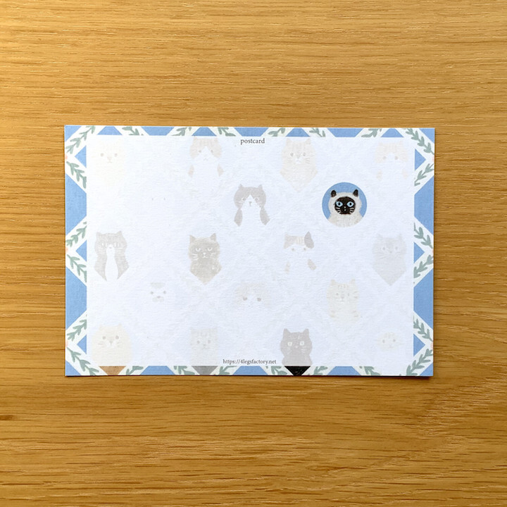 貓臉 貓咪繪本明信片｜日本 4legs