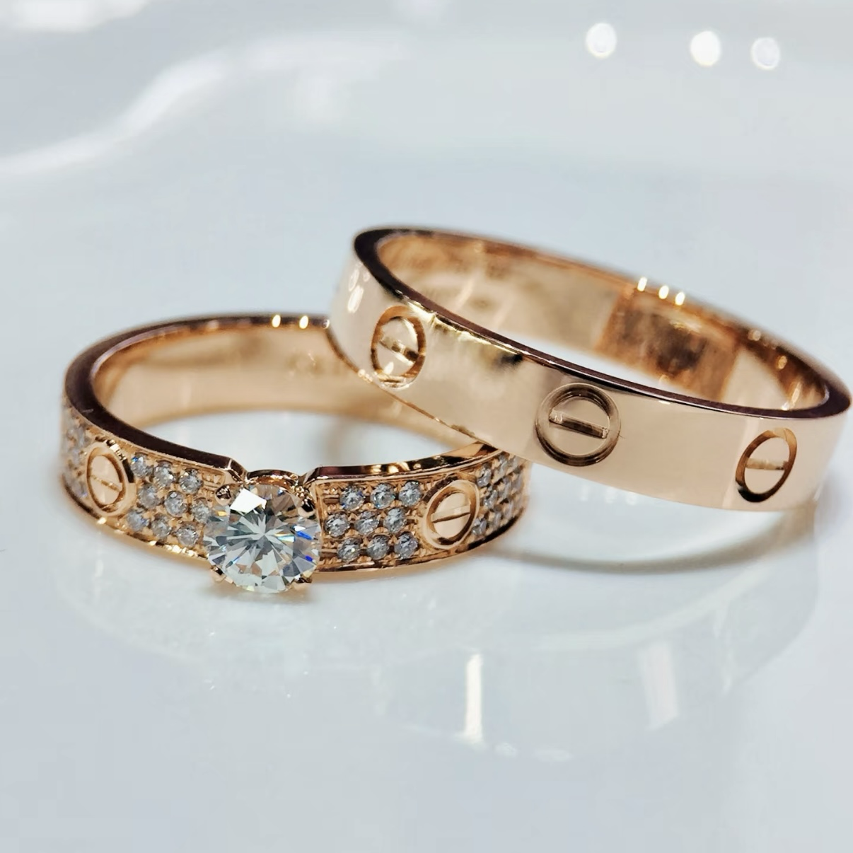 18k ct’love經典鑽釘Top滿天星高奢定製鑽戒