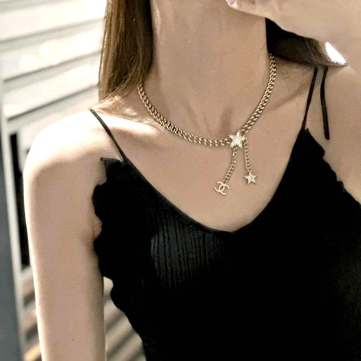 18k”香奶奶23B滿鑽五角星空”垂墜高奢定製鏈條