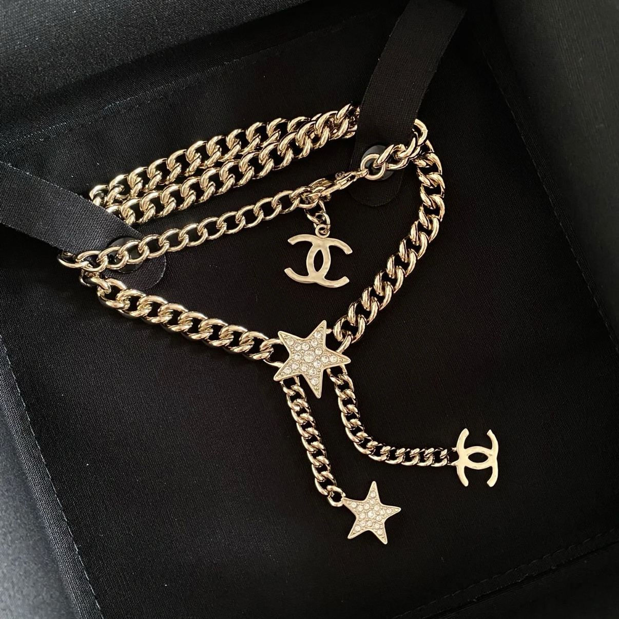 18k”香奶奶23B滿鑽五角星空”垂墜高奢定製鏈條