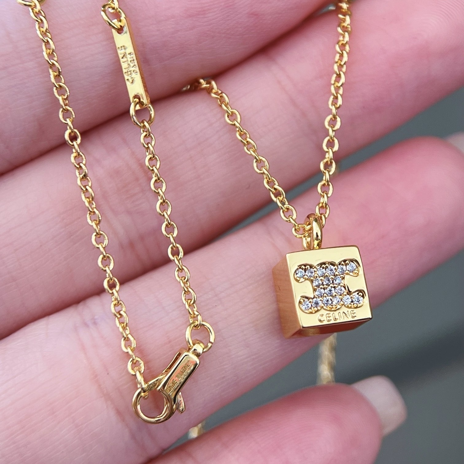 18k”ce凱旋門小金塊方糖定製項鍊