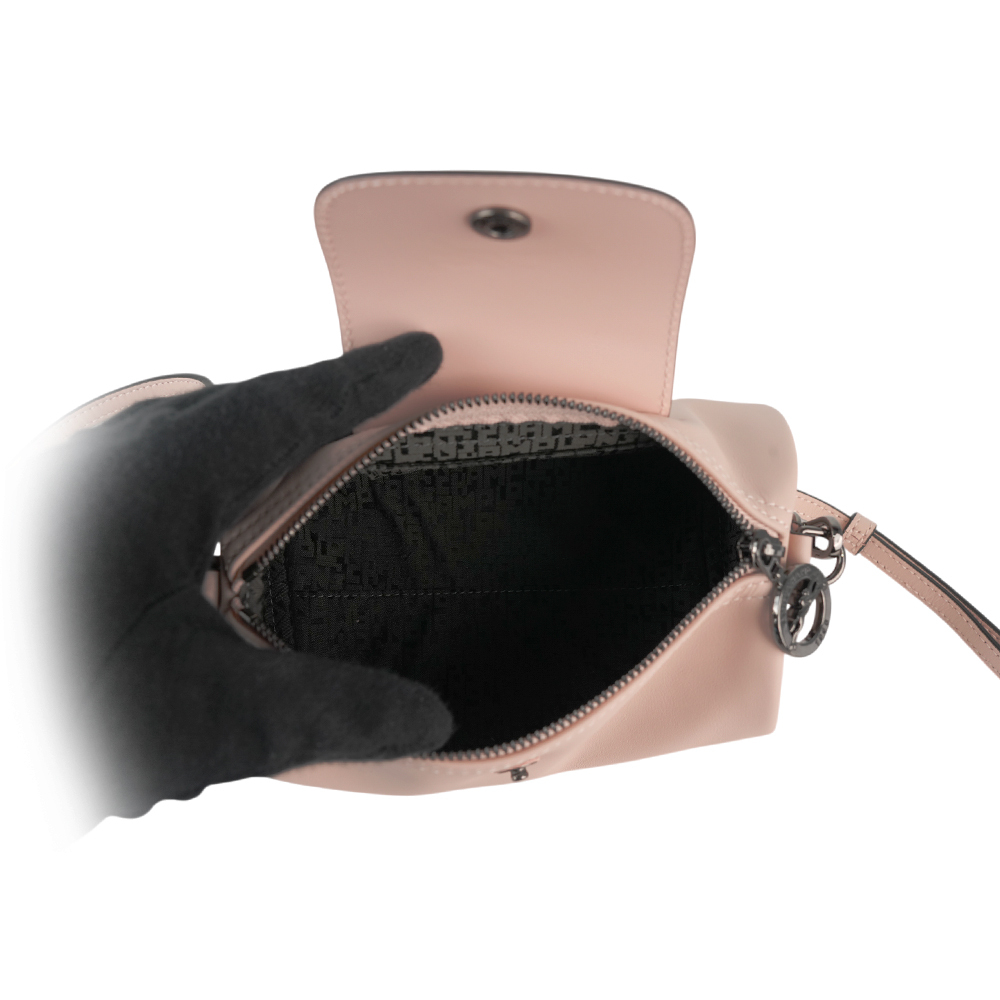 【LONGCHAMP】Le Pliage Xtra XS 小牛皮圓筒斜背包(裸粉色) 10255 987 542