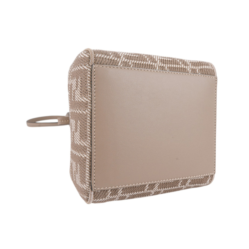 【FENDI】Origami 牛仔緹花可折疊迷你水桶包/托特包(鴿灰色)8BS083 AUPX F1SNP