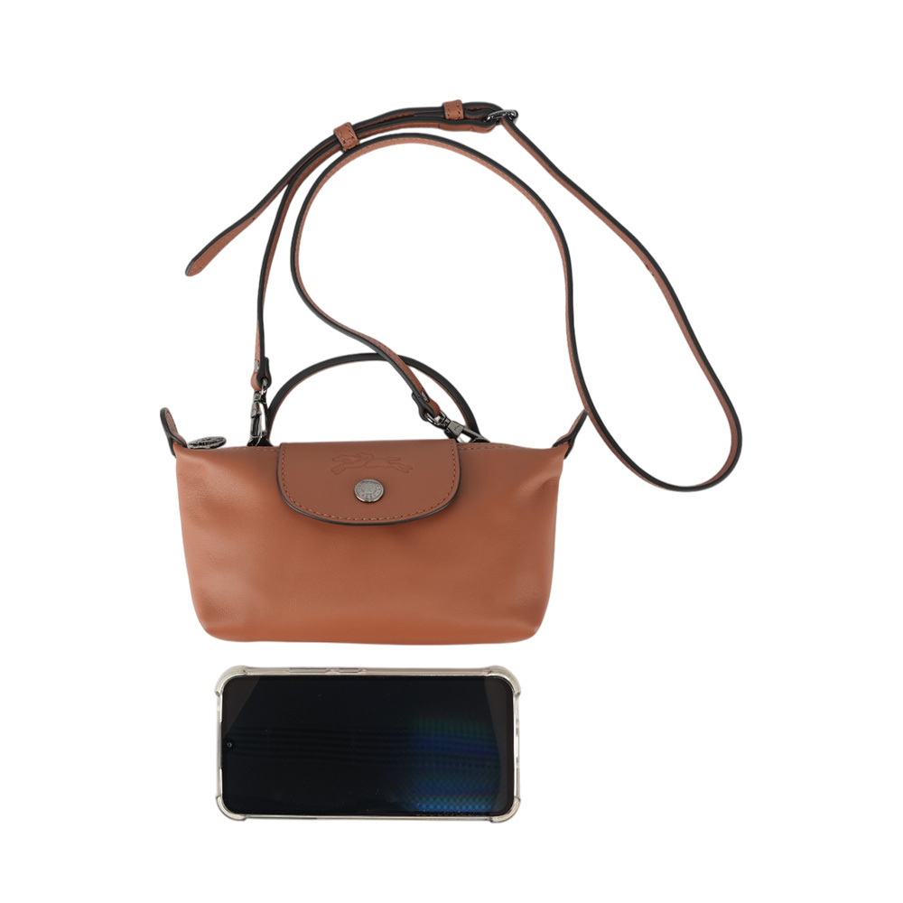【LONGCHAMP】Le Pliage Xtra XS 小牛皮迷你二用包(白蘭地酒色) 34205 987 504
