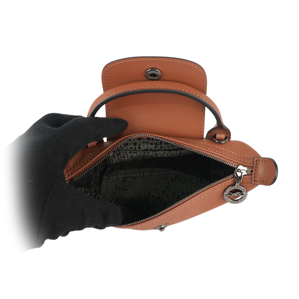 【LONGCHAMP】Le Pliage Xtra XS 小牛皮迷你二用包(白蘭地酒色) 34205 987 504