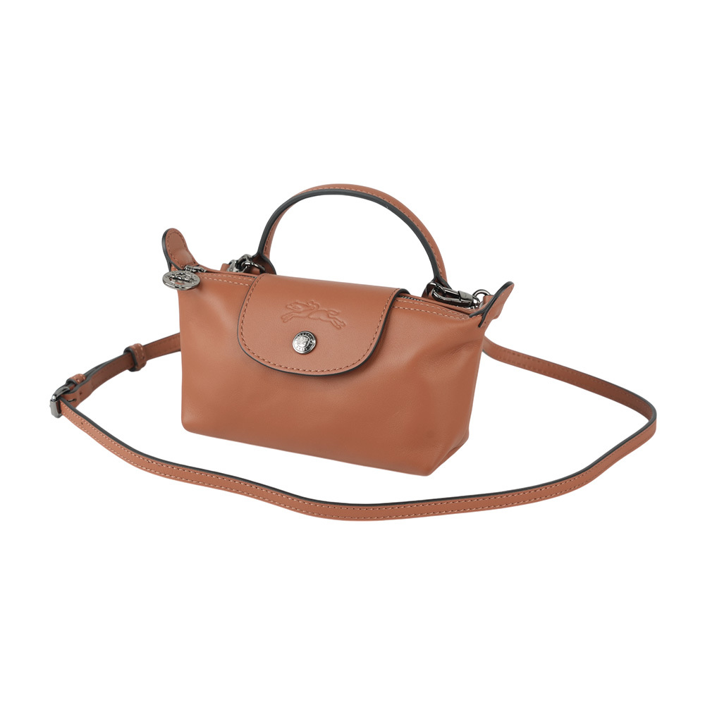 【LONGCHAMP】Le Pliage Xtra XS 小牛皮迷你二用包(白蘭地酒色) 34205 987 504