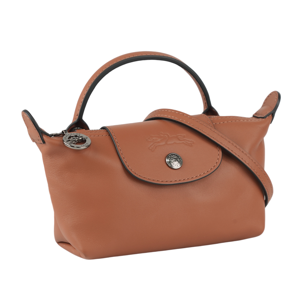 【LONGCHAMP】Le Pliage Xtra XS 小牛皮迷你二用包(白蘭地酒色) 34205 987 504