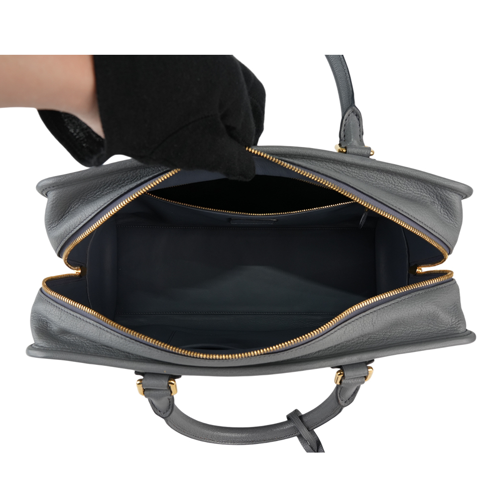 【LOEWE】Amazona 山羊皮大款手提包(灰藍色) 051201