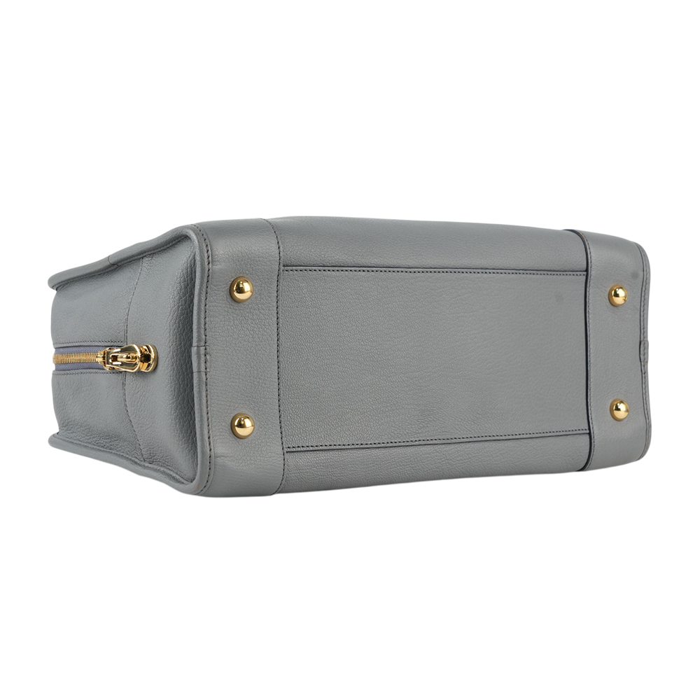 【LOEWE】Amazona 山羊皮大款手提包(灰藍色) 051201