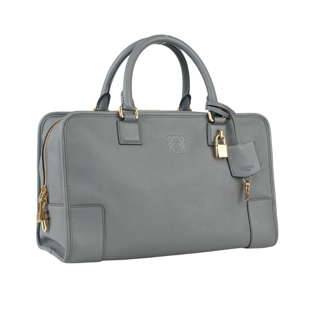 【LOEWE】Amazona 山羊皮大款手提包(灰藍色) 051201
