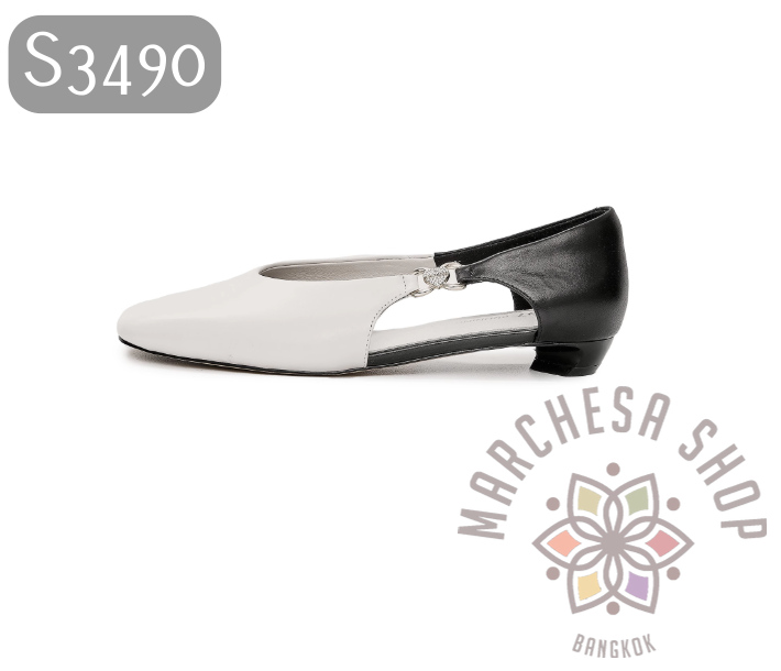 S3490 - 頭層小羊皮鏤空Bling Bling低踭鞋