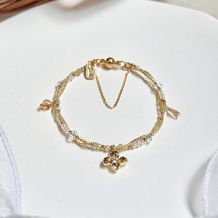 生日花 • 參月柒 • 野生水仙花 – 緬甸玉 – 手鍊