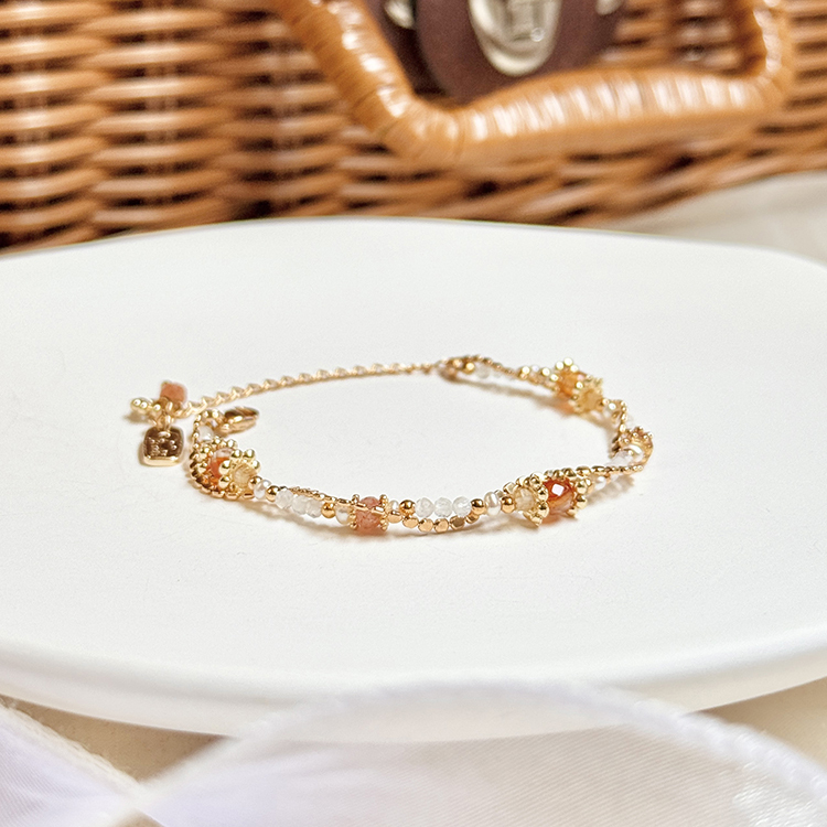 生日花 • 拾月參 • 秋菊 – 紅瑪瑙 – 手鍊