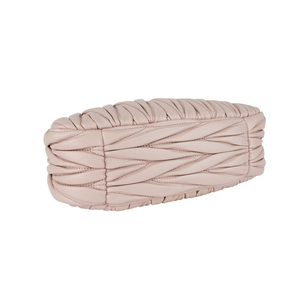 【MIU MIU】Wander Hobo 抓皺納帕皮革半月包/二用包(粉紅色) 5BC125_AN88_F0236