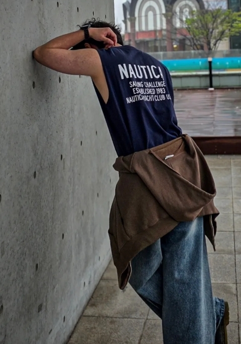 #韓國連線預購 NAUTICA 純棉 無袖背心 三色