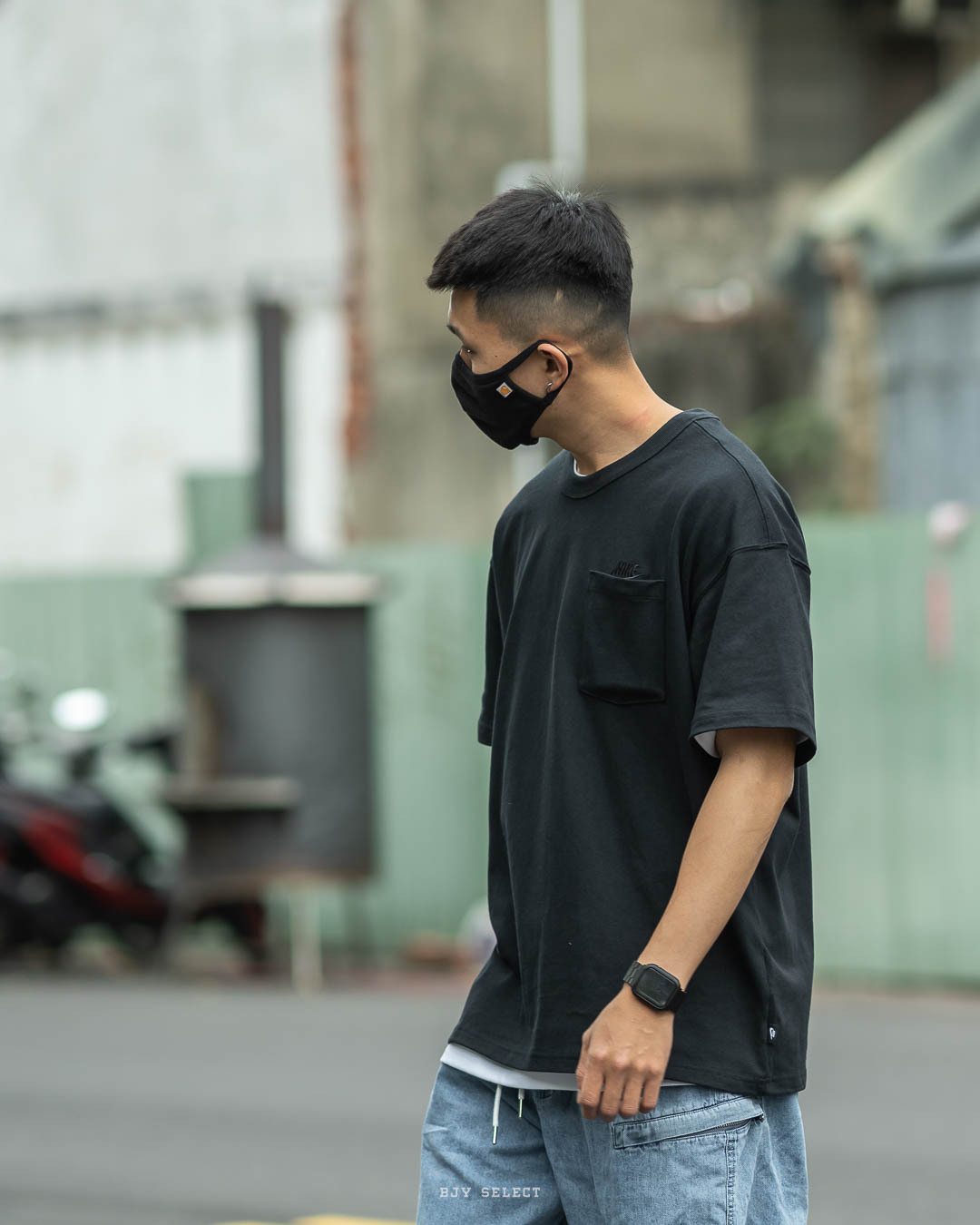 #現貨 NIKE 刺繡 重磅 胸前小LOGO 口袋短T DQ9296-010 黑