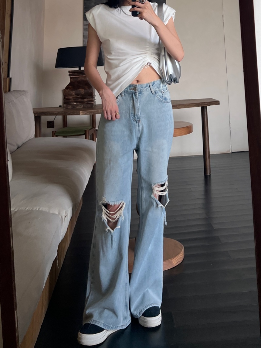 無彈刷破喇叭牛仔褲*4色