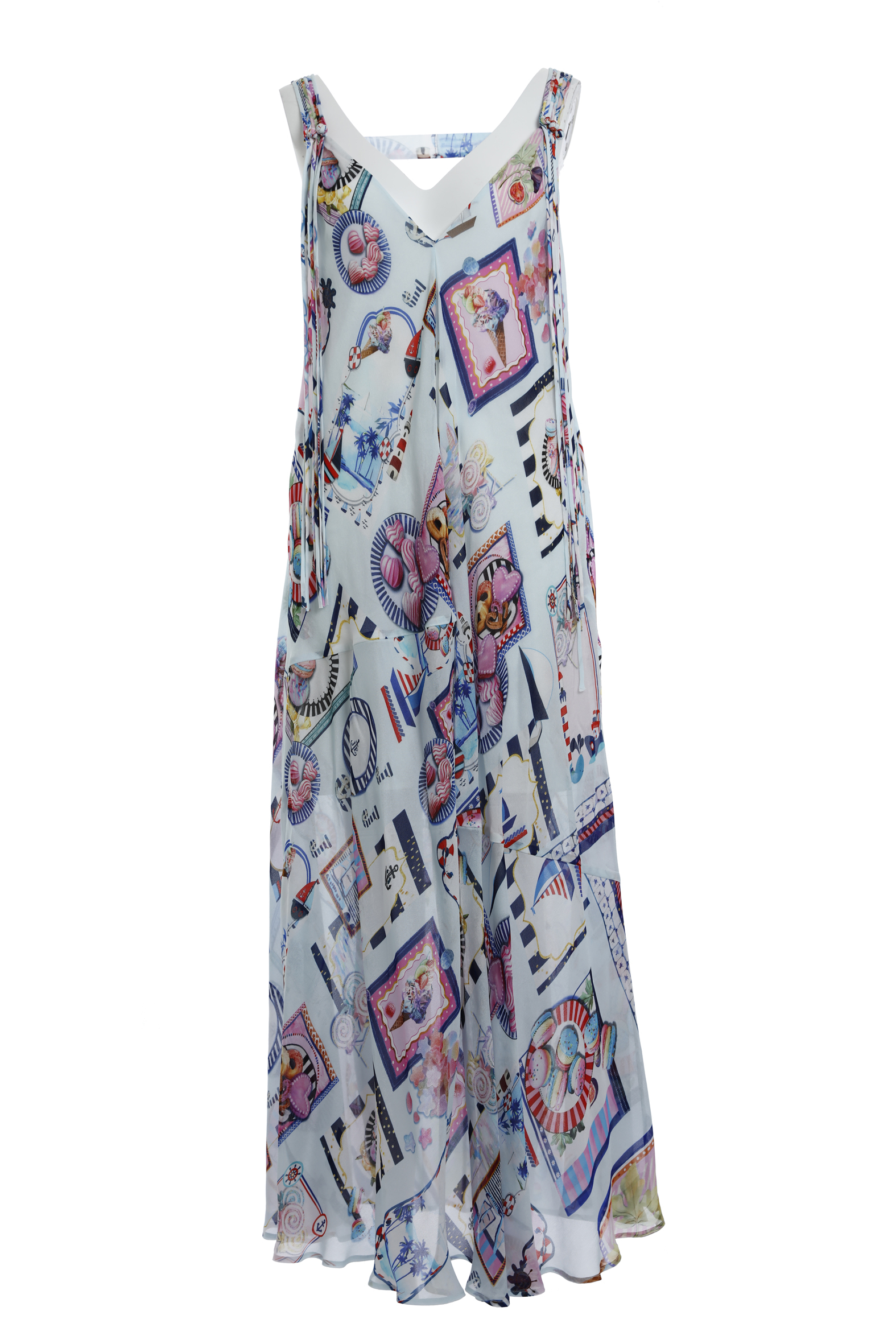 BE10057E1 甜美錯落無袖長洋