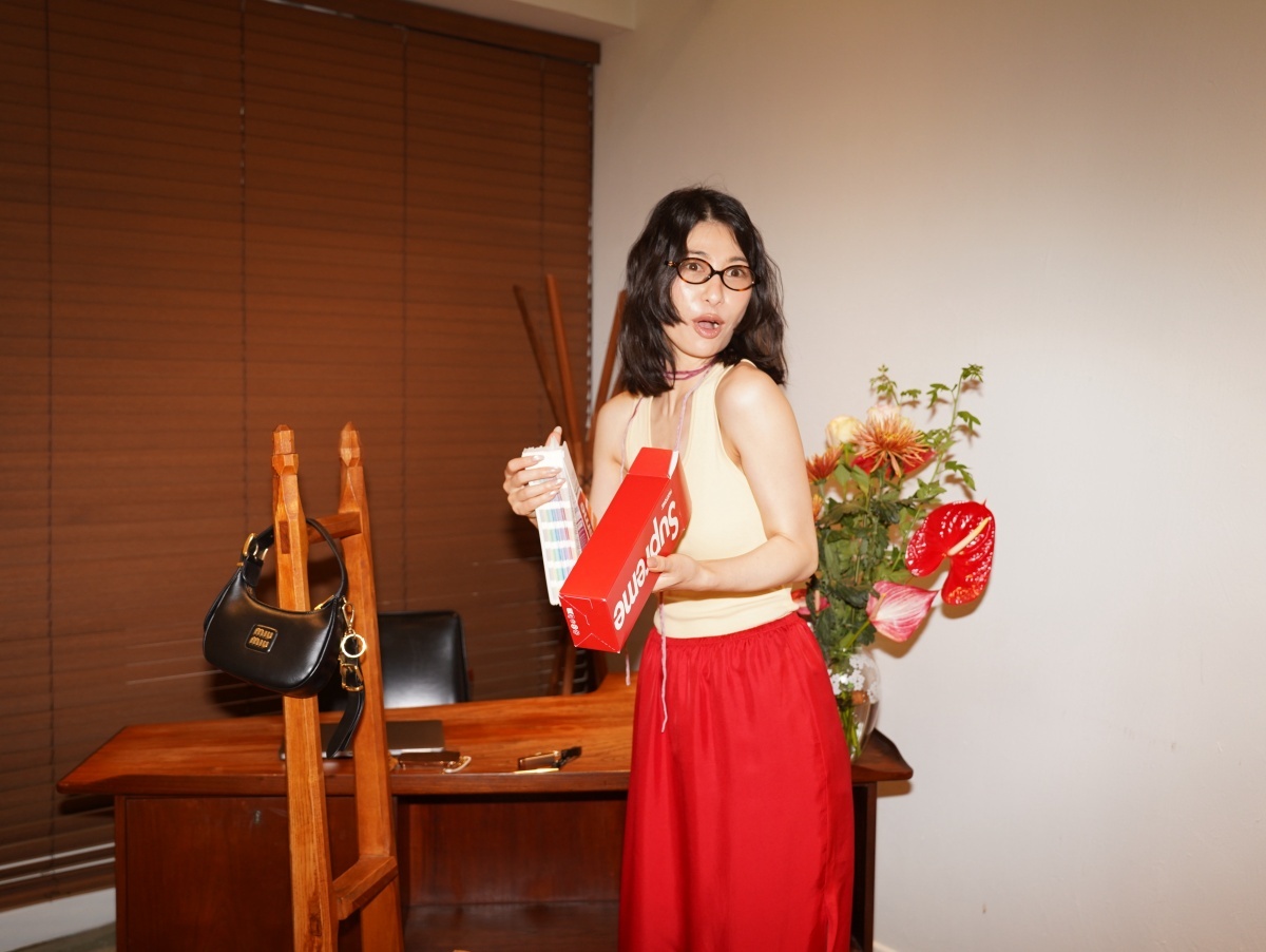 HANAA 新款6A级16姆米真絲斜紋綢立體繡花手工剪邊側開叉半裙