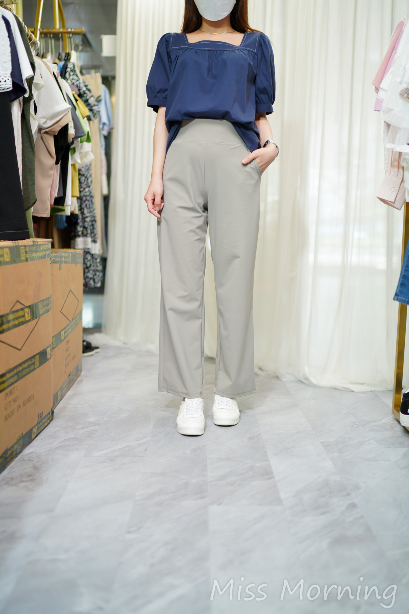 方領明線款上衣(14602)