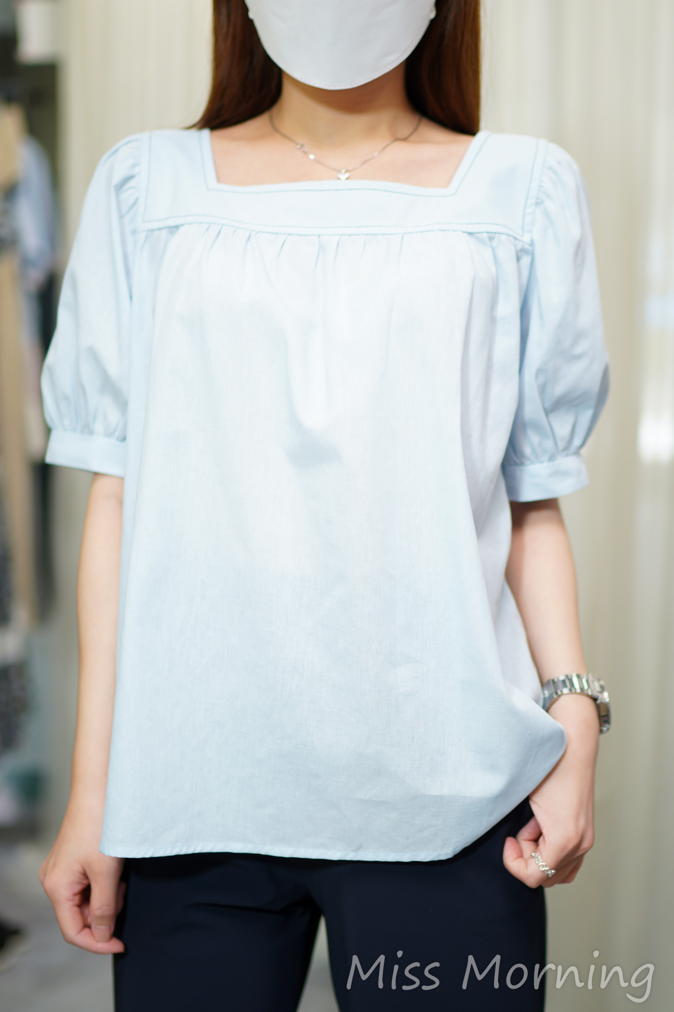 方領明線款上衣(14602)