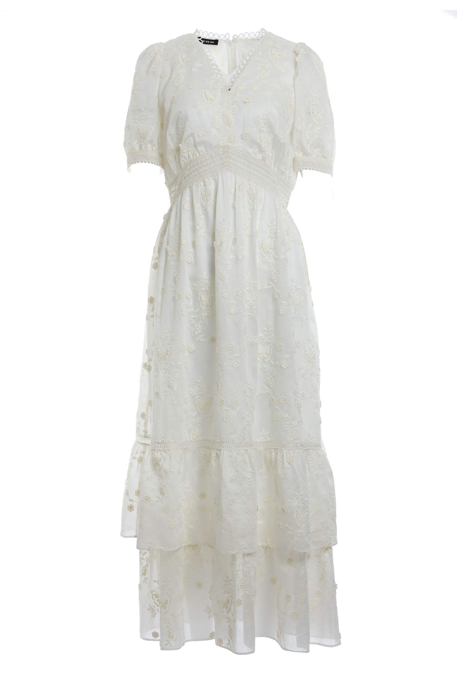 BE10067E1 復古宮廷V領刺繡長洋