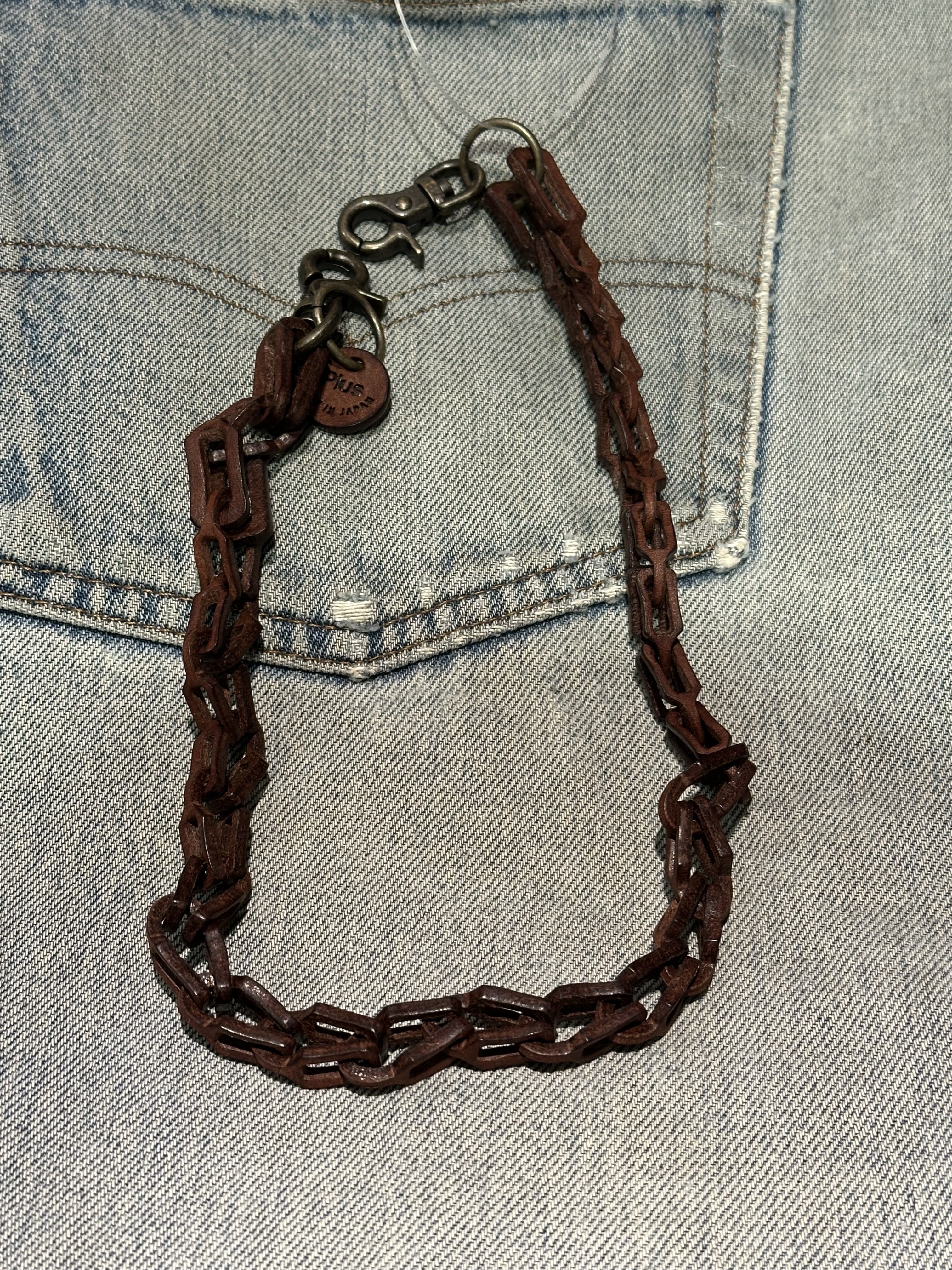 Brown Leather Wallet Cord Made in Japan