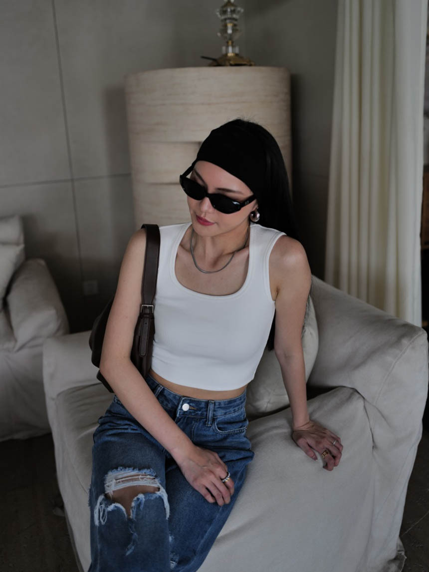 厚磅歐美大短版雙層粗肩背心*6色