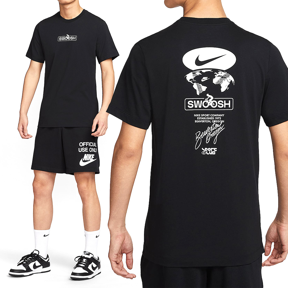 Nike Tee Club SSNL 2 SU25 男款 黑色 圓領 運動 休閒 印花 上衣 短袖 HJ0731-010