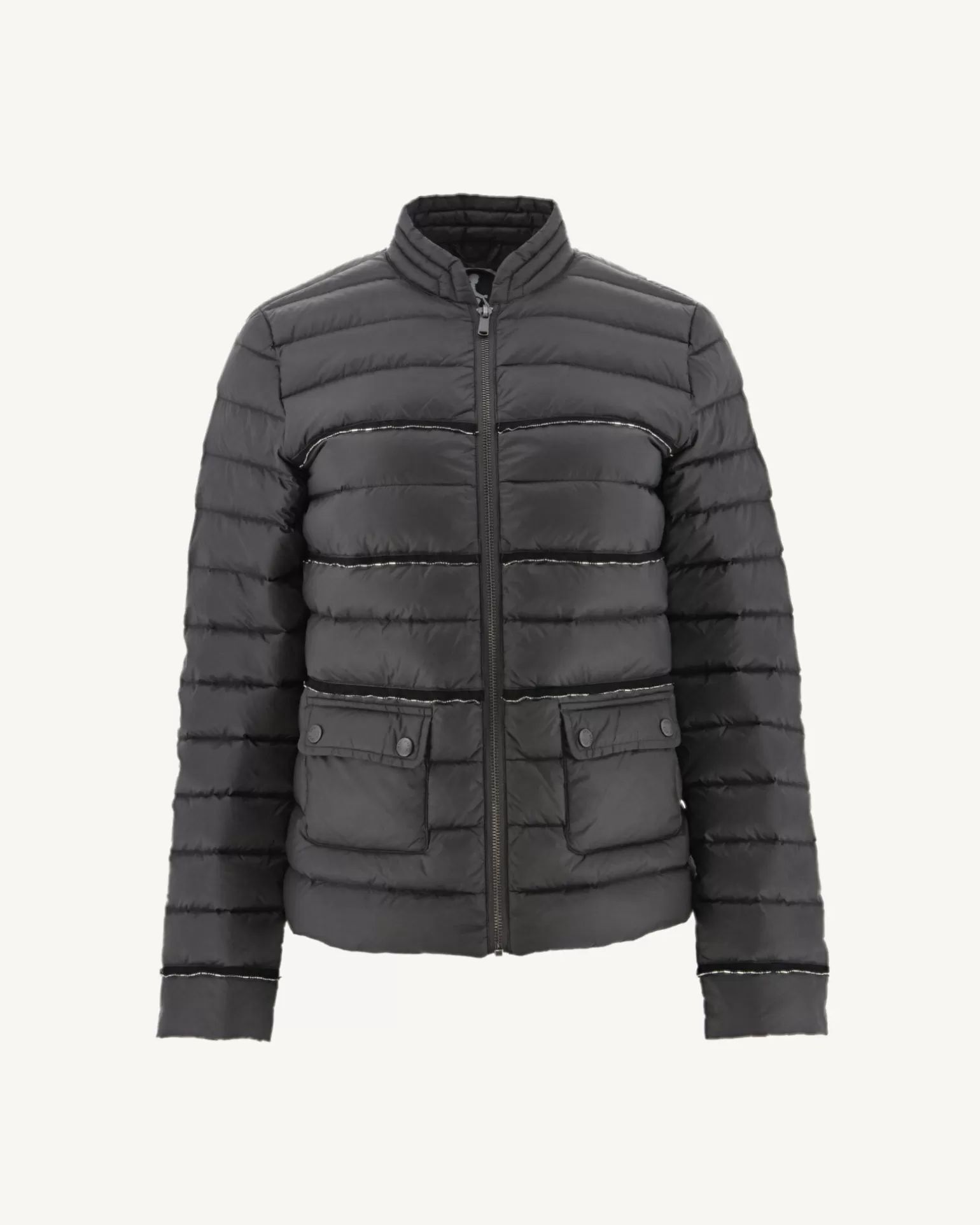 【JOTT】AND小立體口袋金線羽絨外套(灰)