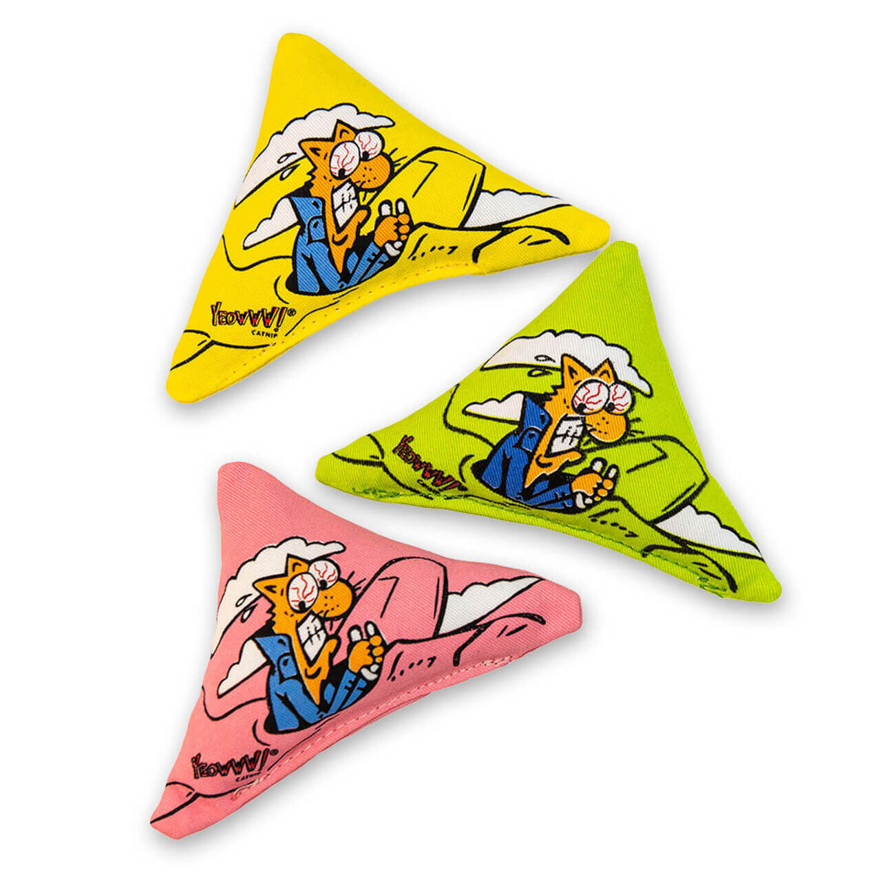 三角枕-貓草玩具-美國瘋狂貓 Yeowww!