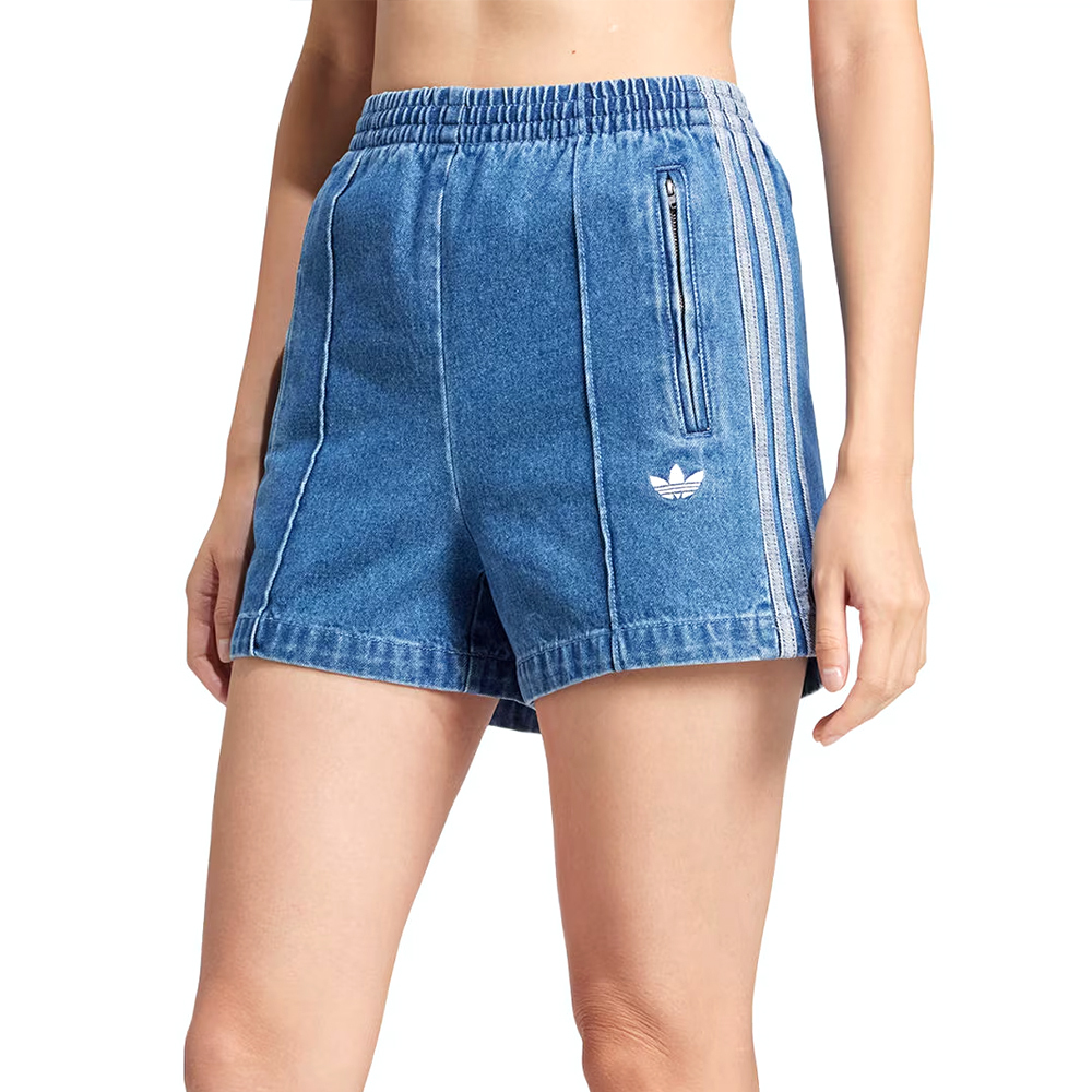 Adidas Firebird Shorts 女款 藍色 三葉草 愛迪達 牛仔 丹寧 短褲 JD2562