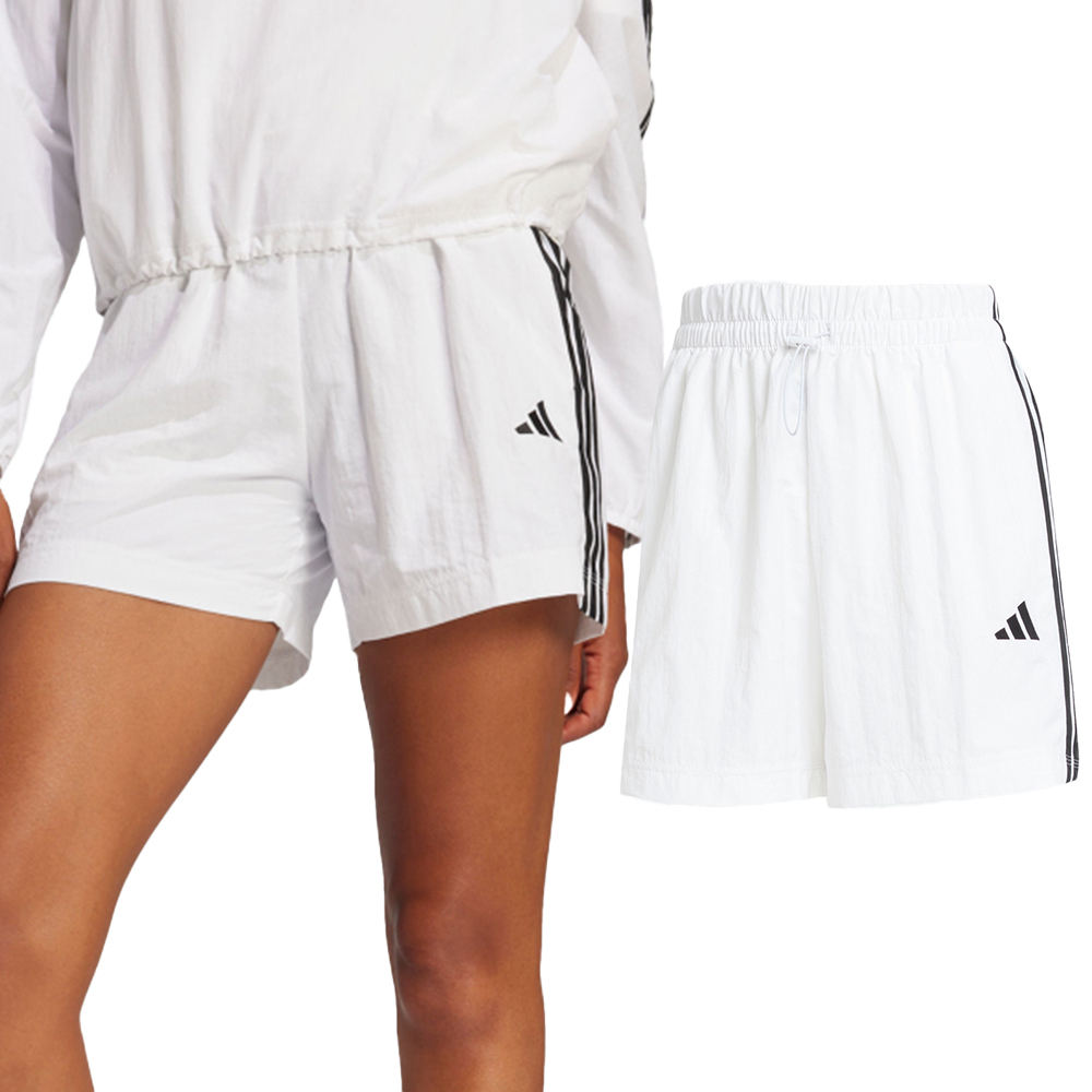 Adidas W 3S WV SHO 女款 白款 三葉草 愛迪達 寬鬆 高腰 運動 短褲 JE1310