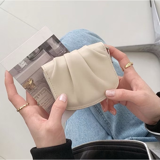 可頌皺摺貝殼短夾/三色