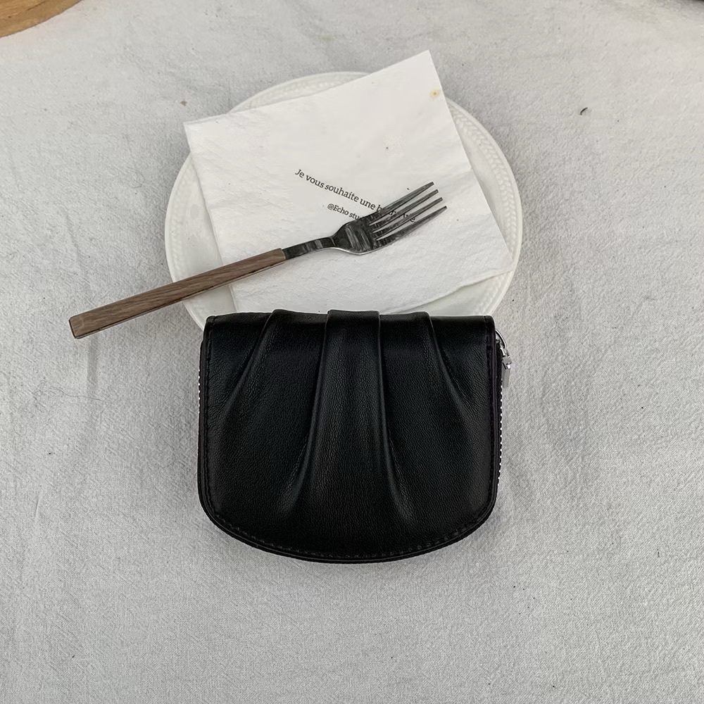 可頌皺摺貝殼短夾/三色