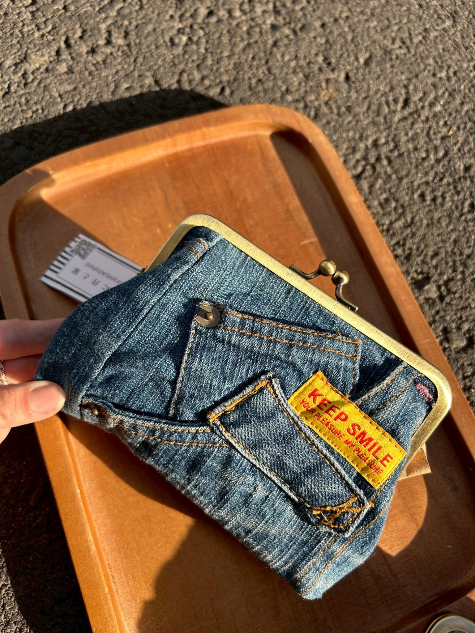 [夜空に月と星] 丹寧口金包 | yozora03