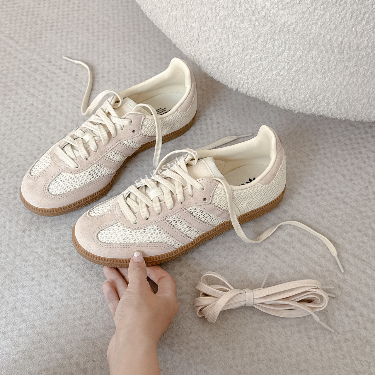 ADIDAS SAMBA OG 海鹽編織 奶油色 米色 米灰 焦糖底 女鞋 KK3528 / 現貨